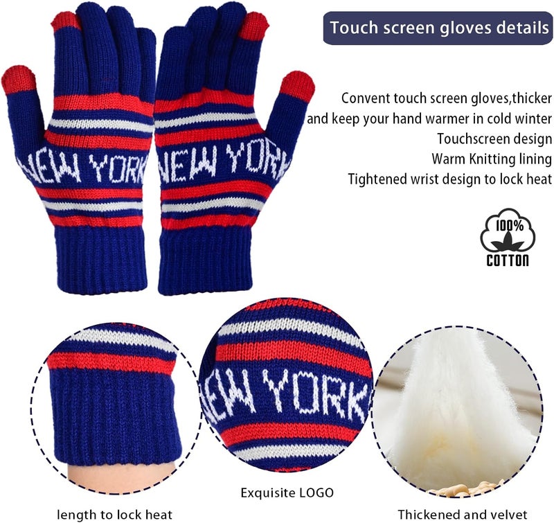 mtstaowe Vintage Classic Skull Cap Beanie Hat Cuffed Winter Hat Knit Comes with Warm Gloves Gifts for Men Women Fans - Image 3